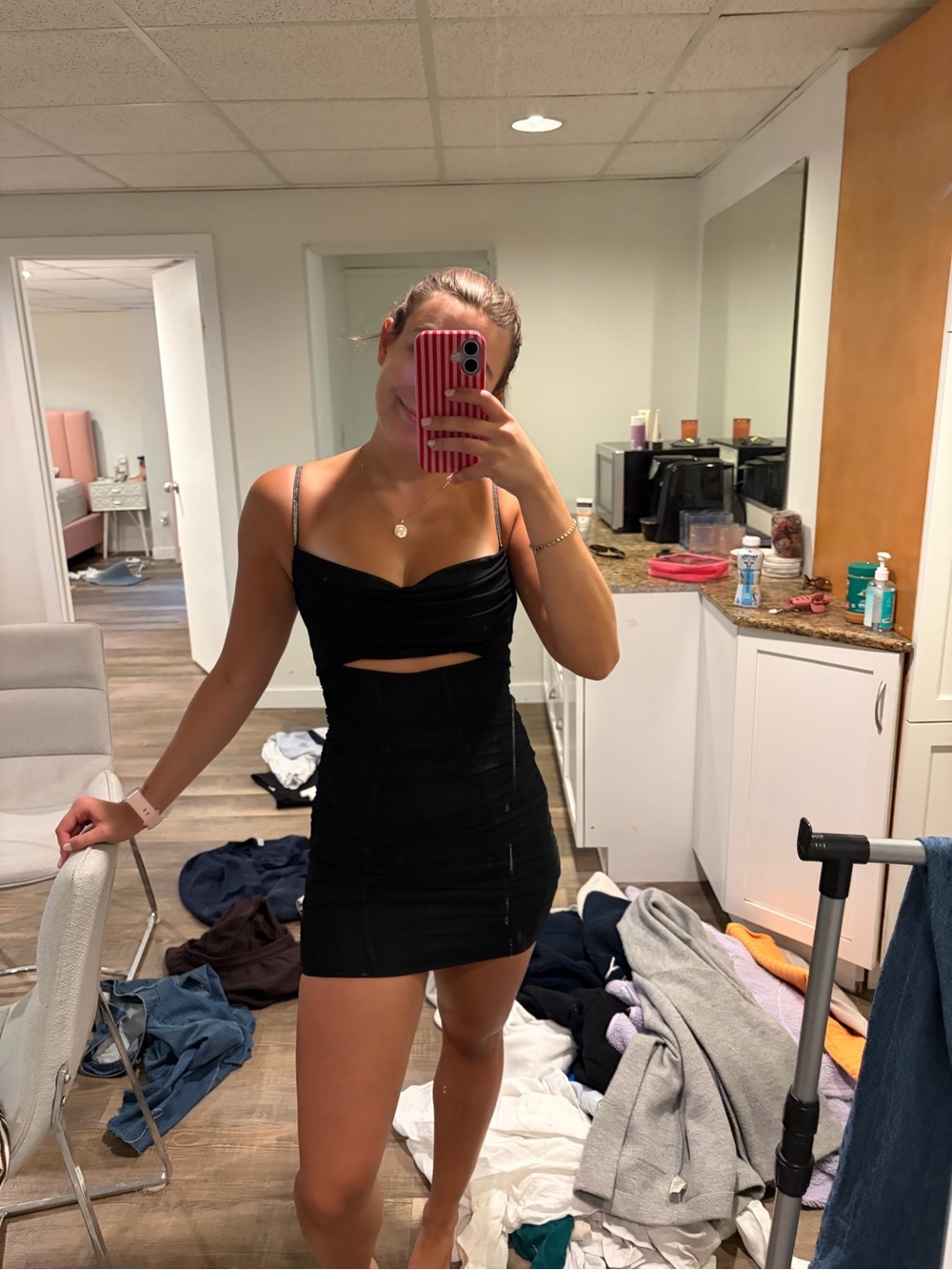 Oh Polly Black Ruched Bodycon Mini Dress - Women - Picture 2 of 7